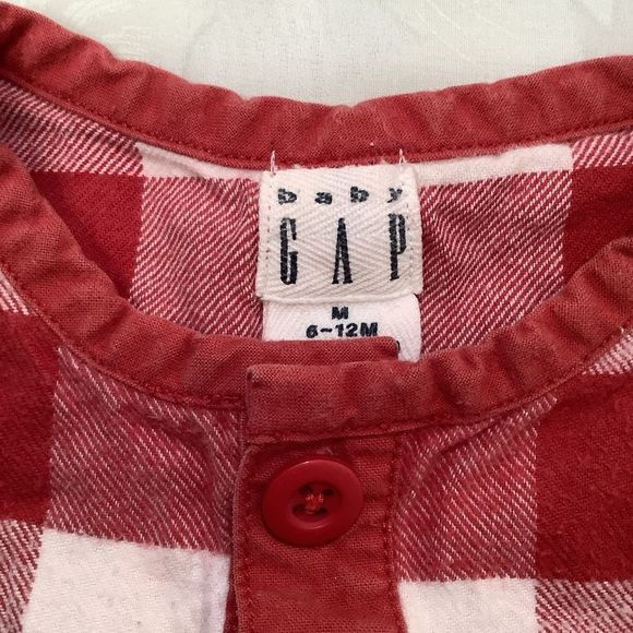 Vintage Baby Gap Red And White Check One Piece - Picture 3 of 6